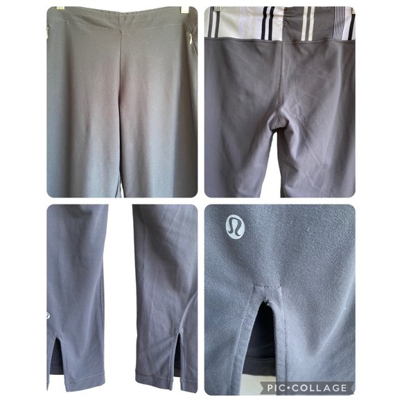 LULULEMON Womens Capri Legging Size 6 White Grey Striped Waistband - Picture 5 of 9